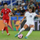 U.S. forward Pietra Tordin controls the ball during the Women's World Cup semifinal.