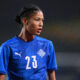 Sveindis Jónsdóttir playing for Iceland in 2022.