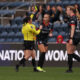 Chicago midfielder Julia Grosso argues a call with a referee.