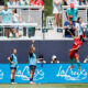 Debinha celebrates after scoring a goal on May 10 2025.